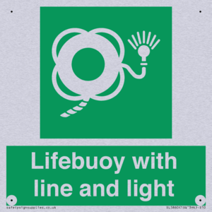 Lifebuoy with line and light